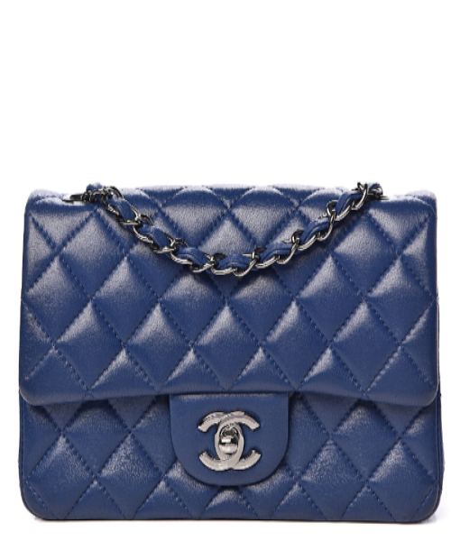Chanel Classic Clutch With Chain CWC Lambskin Blue SiLouis Vuittoner-Toned