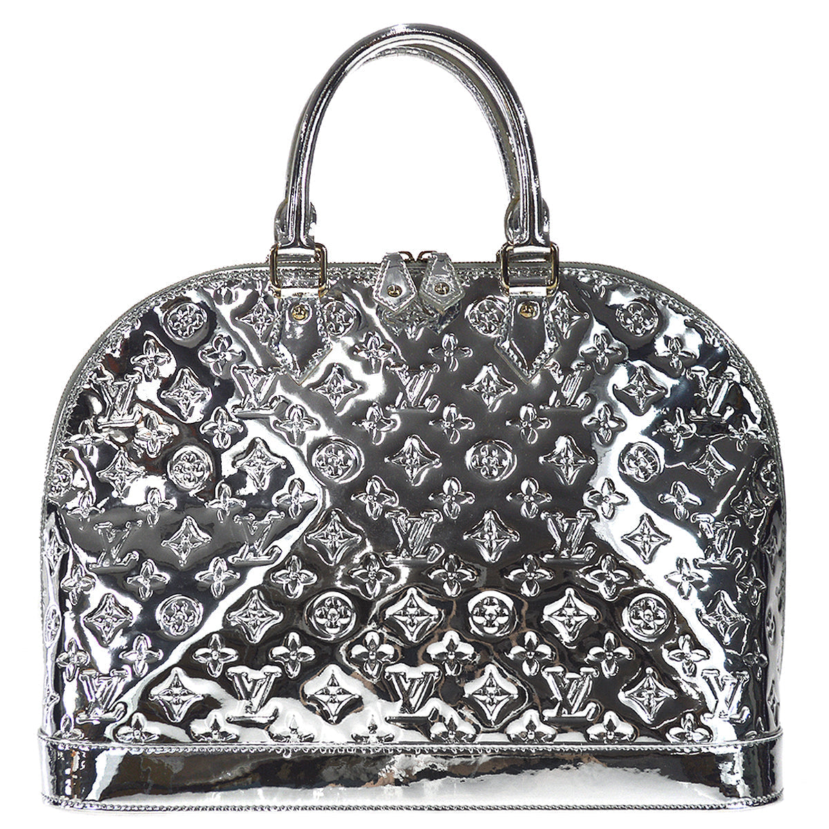Louis Vuitton Borsa a Mano Alma MM Monogram Miroir Argento