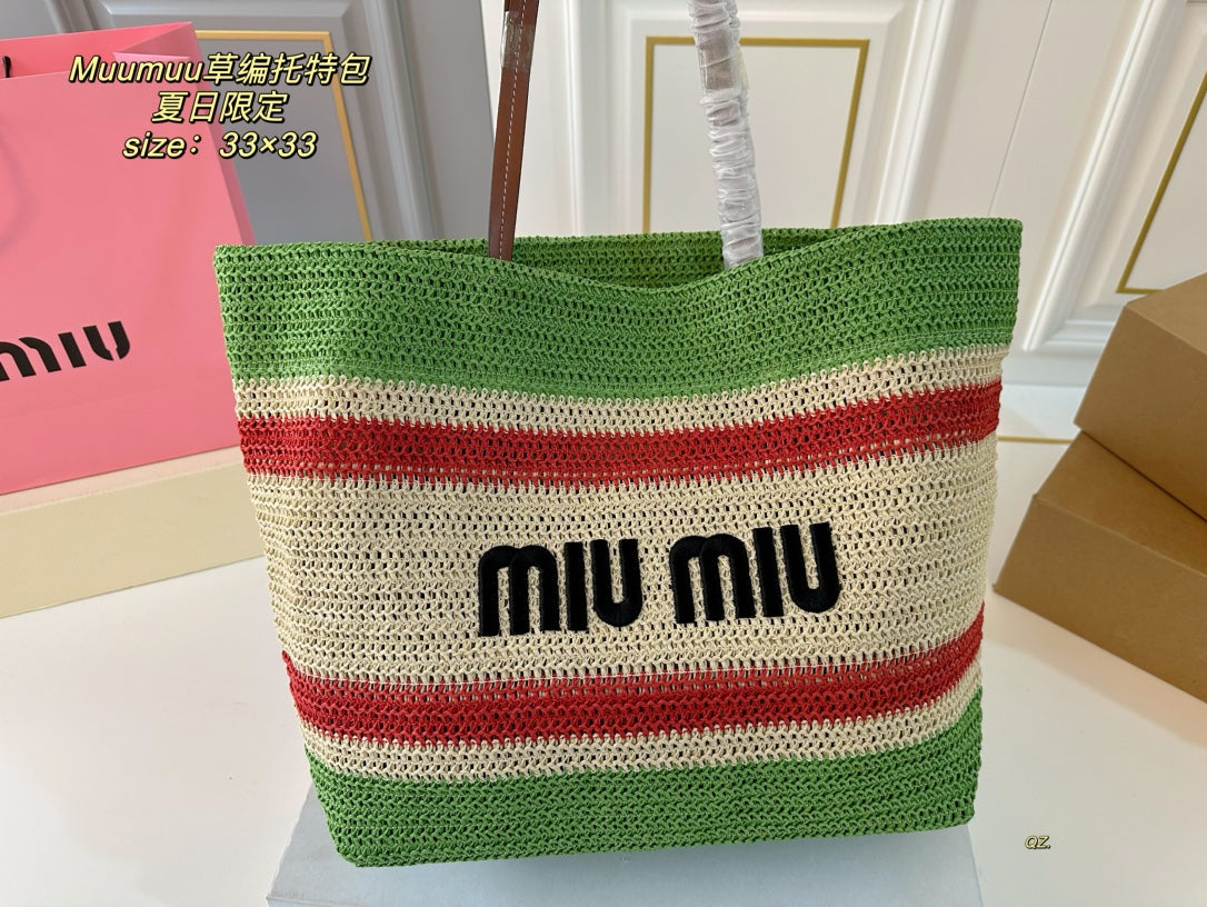 TOTE 33 BAG IN MULTICOLOR WOVEN STRAW - Image du produit 2
