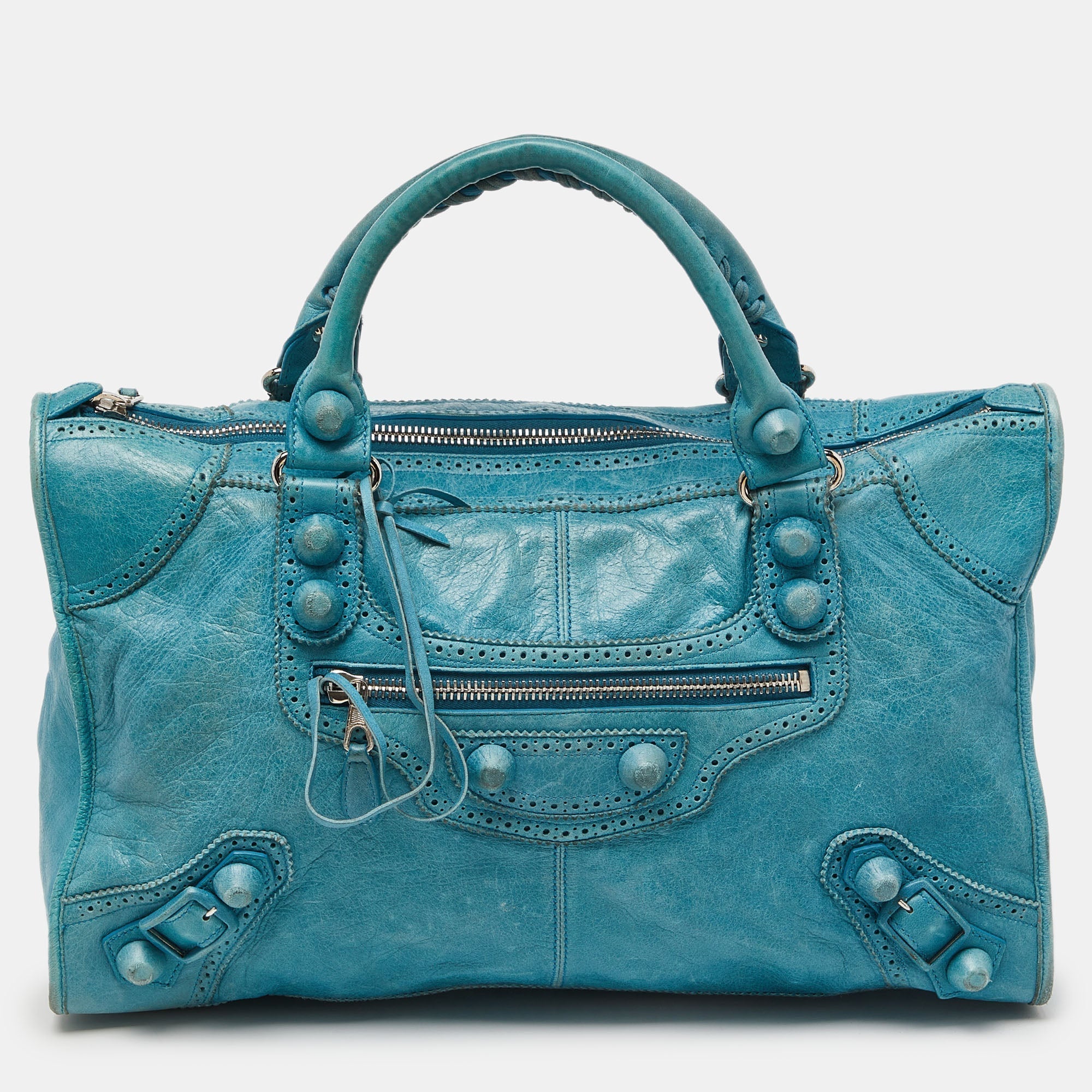 BALENCIAGA Cyclade Leather Brogues Work Tote | Studio Nafay