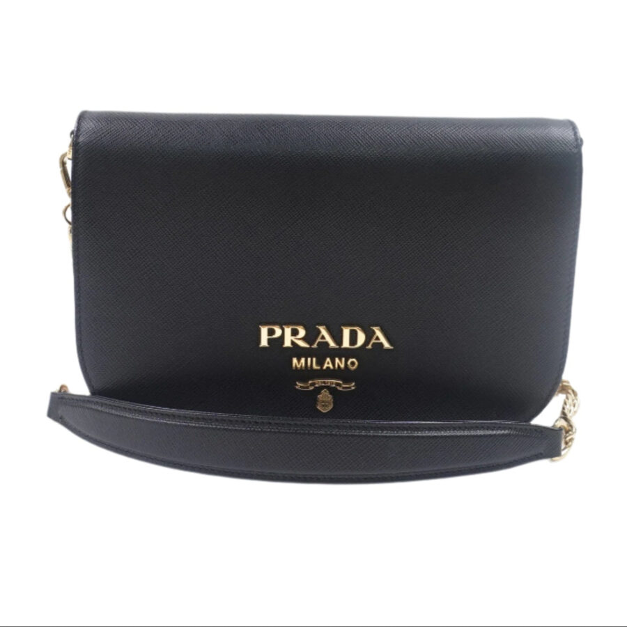 Black Saffiano Leather Clutch Crossbody Bag | Studio Nafay