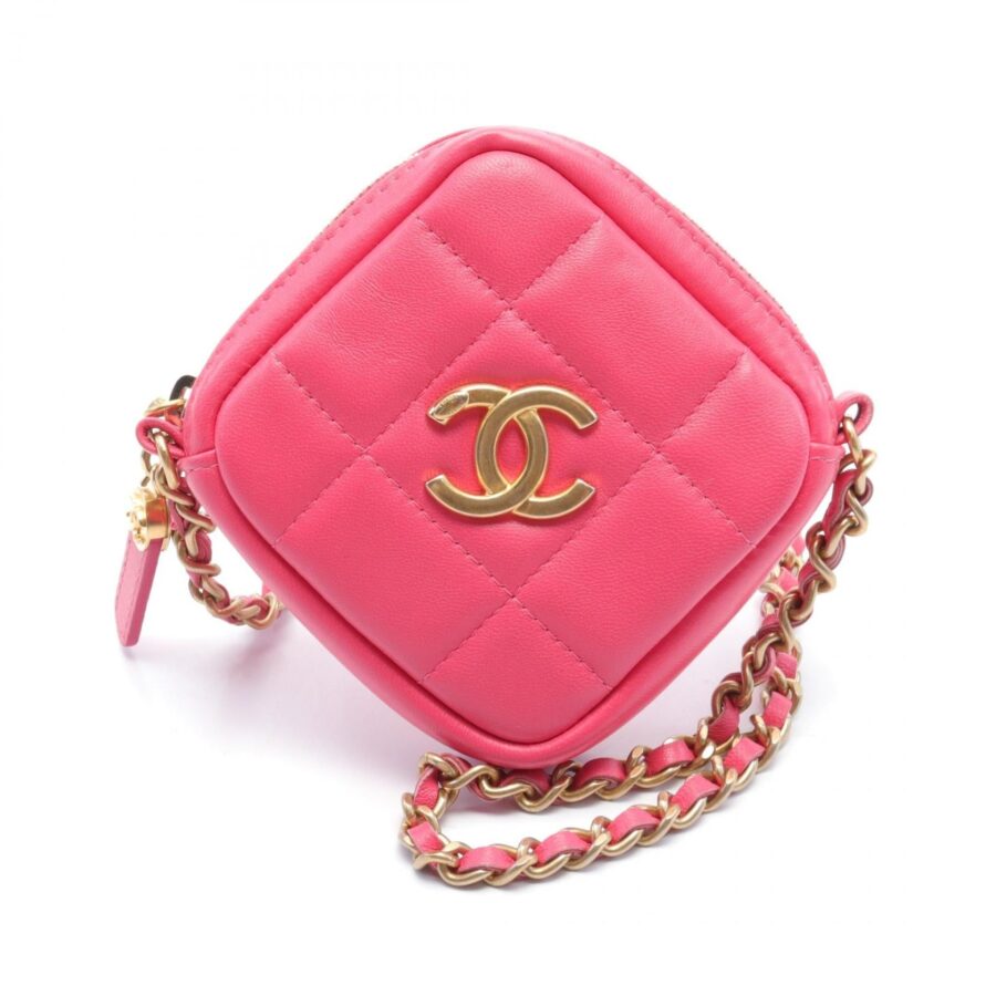 Chanel Quilted Leather Diamond Clutch with Chain Leather Crossbody Bag | Studio Nafay