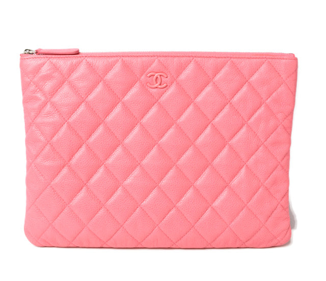 Chanel Caviar Skin Clutch Bag/Flat Pouch Rose Pink | Studio Nafay