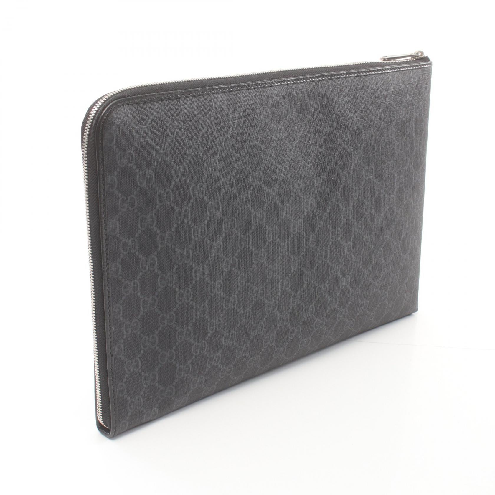 Gucci GG Supreme Document Clutch Bag Black - Immagine del prodotto 2