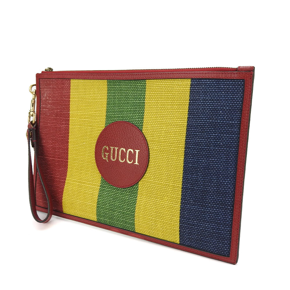 GUCCI Clutch Canvas Leder Baiadera