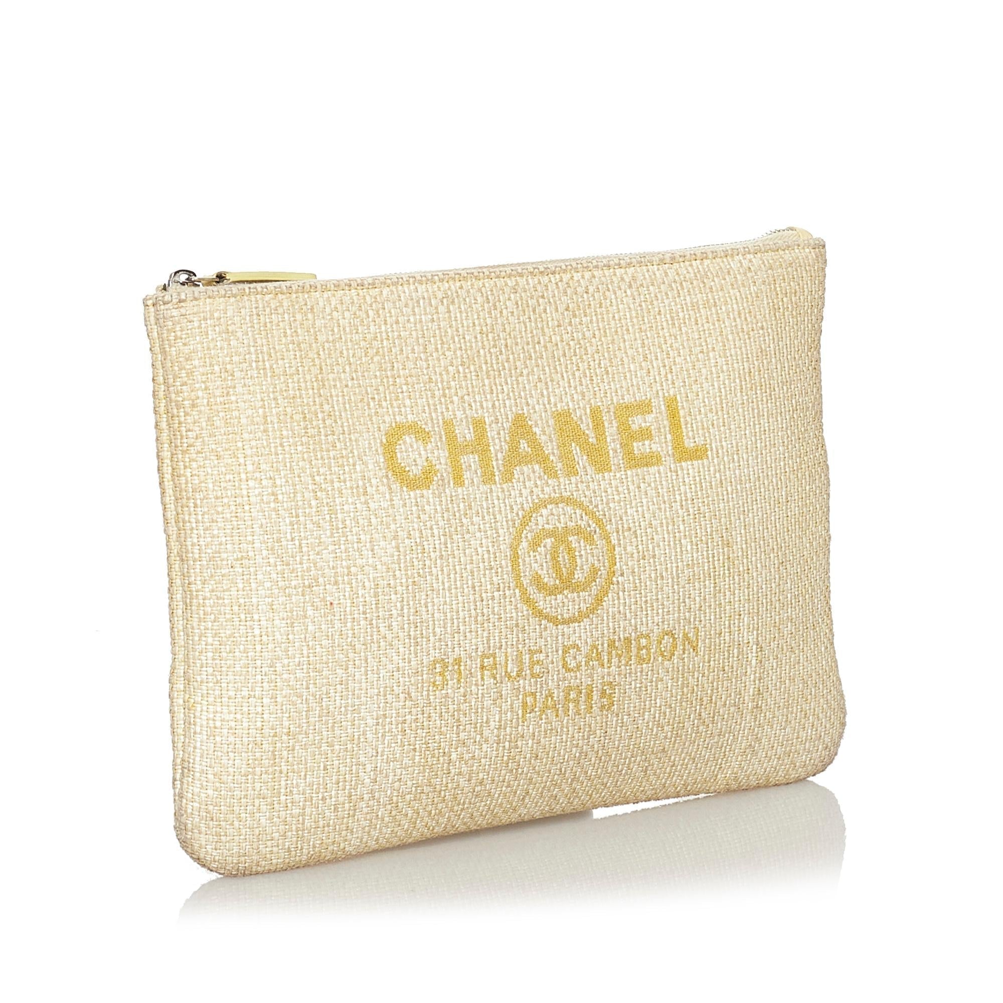 Chanel Deauville O-Case Raffia Clutch Bag