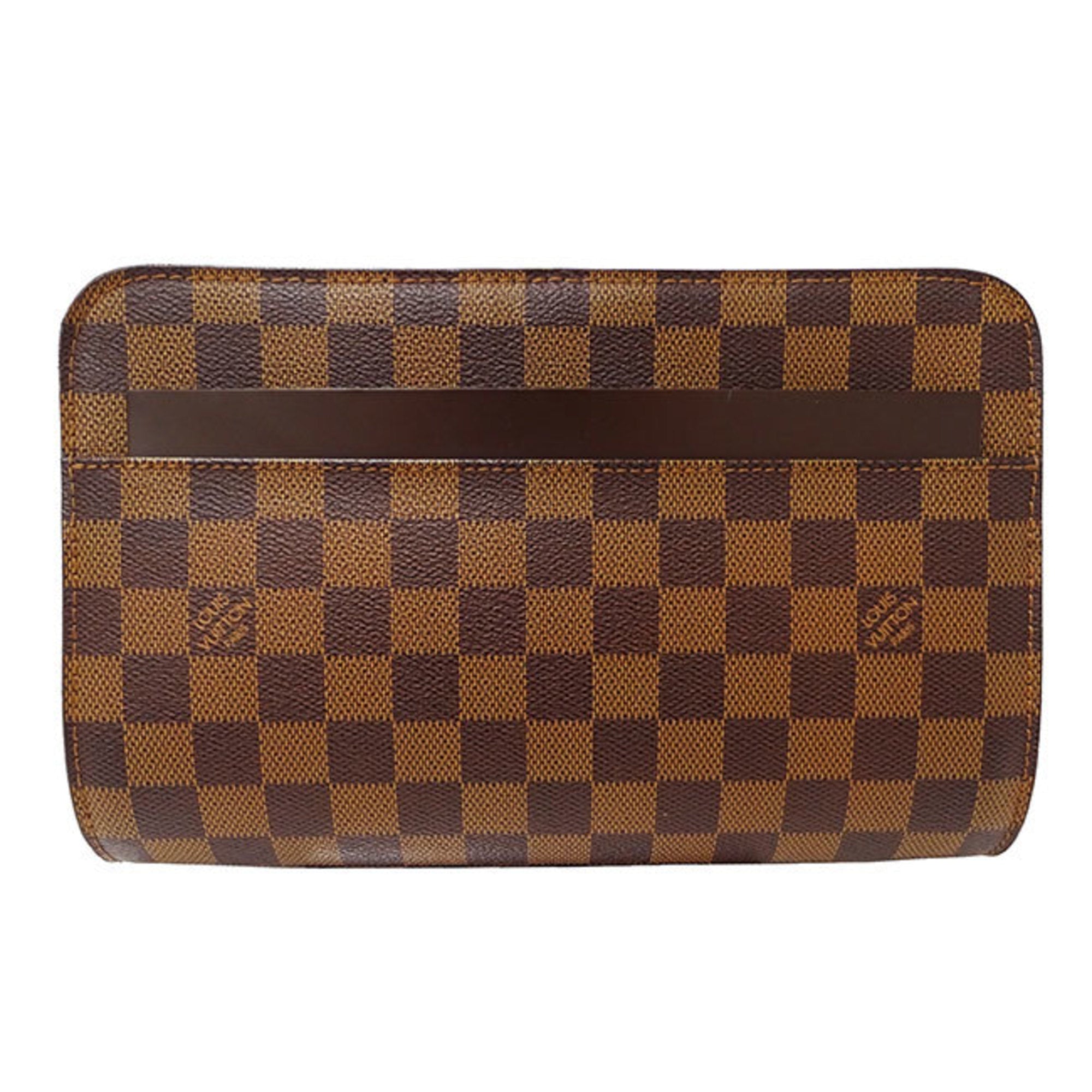 Louis Vuitton Brown Damier Canvas Clutch Bag ( )