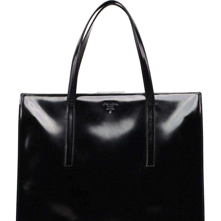 Black Spazzolato Clutch Tote Bag | Studio Nafay