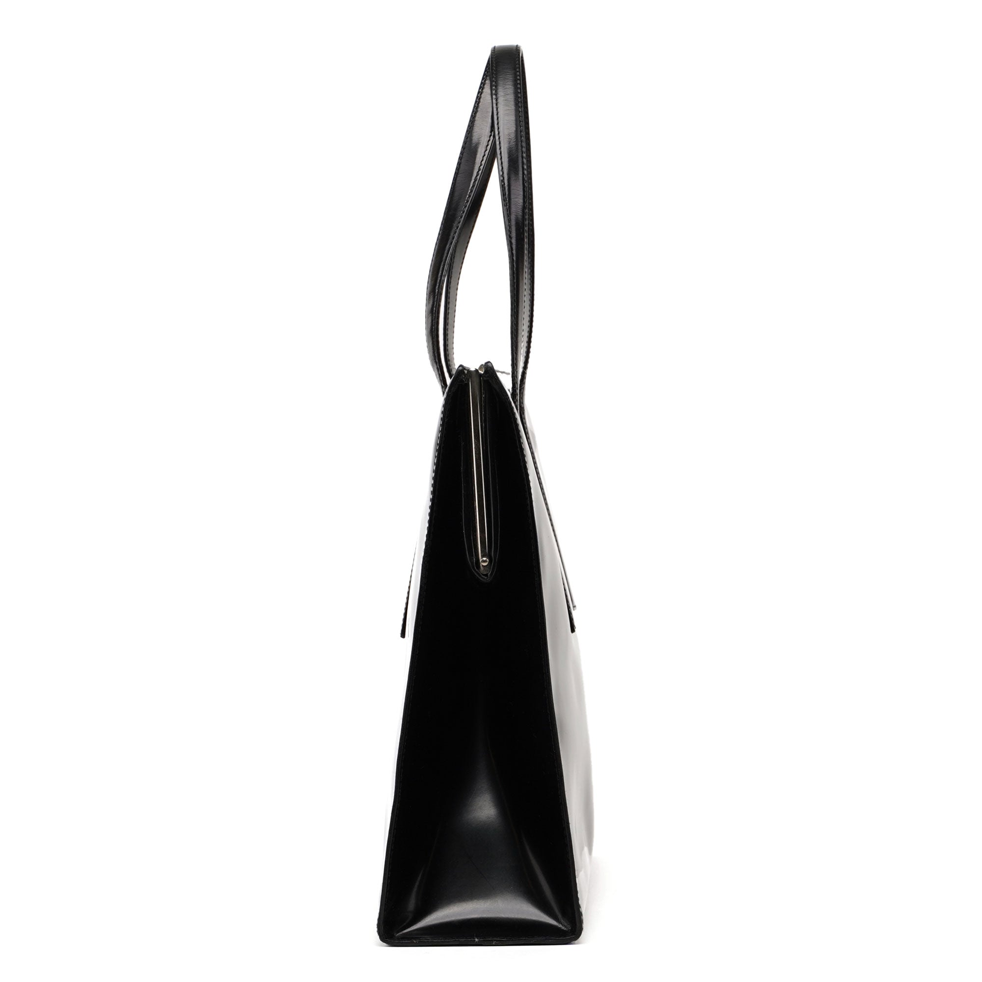 Black Spazzolato Clutch Tote Bag