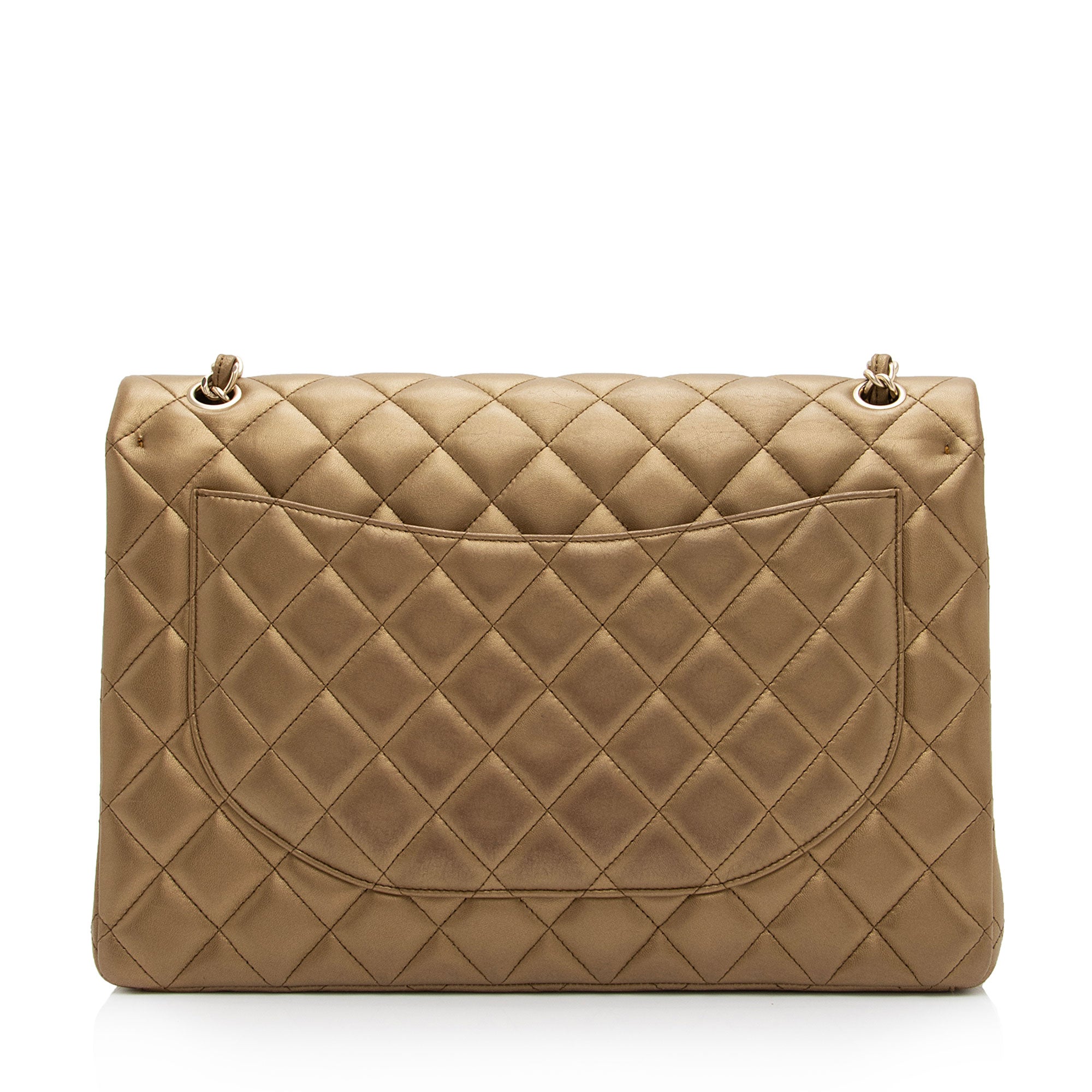 Chanel Metallic Lambskin Classic Maxi Double Flap Bag