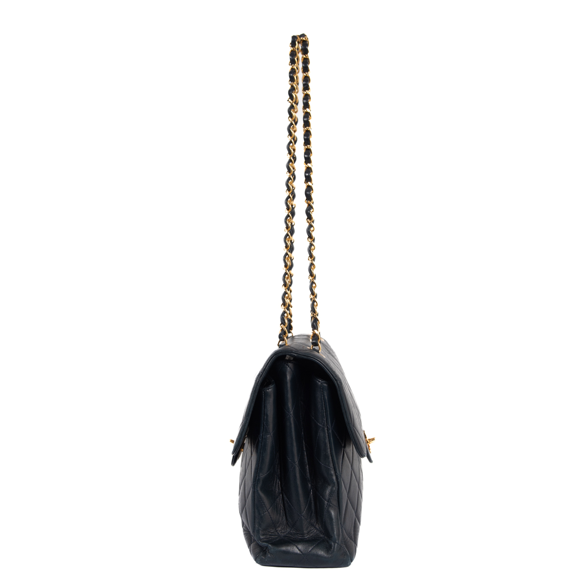 Chanel Navy Jumbo Double Sided Classic Flap Bag