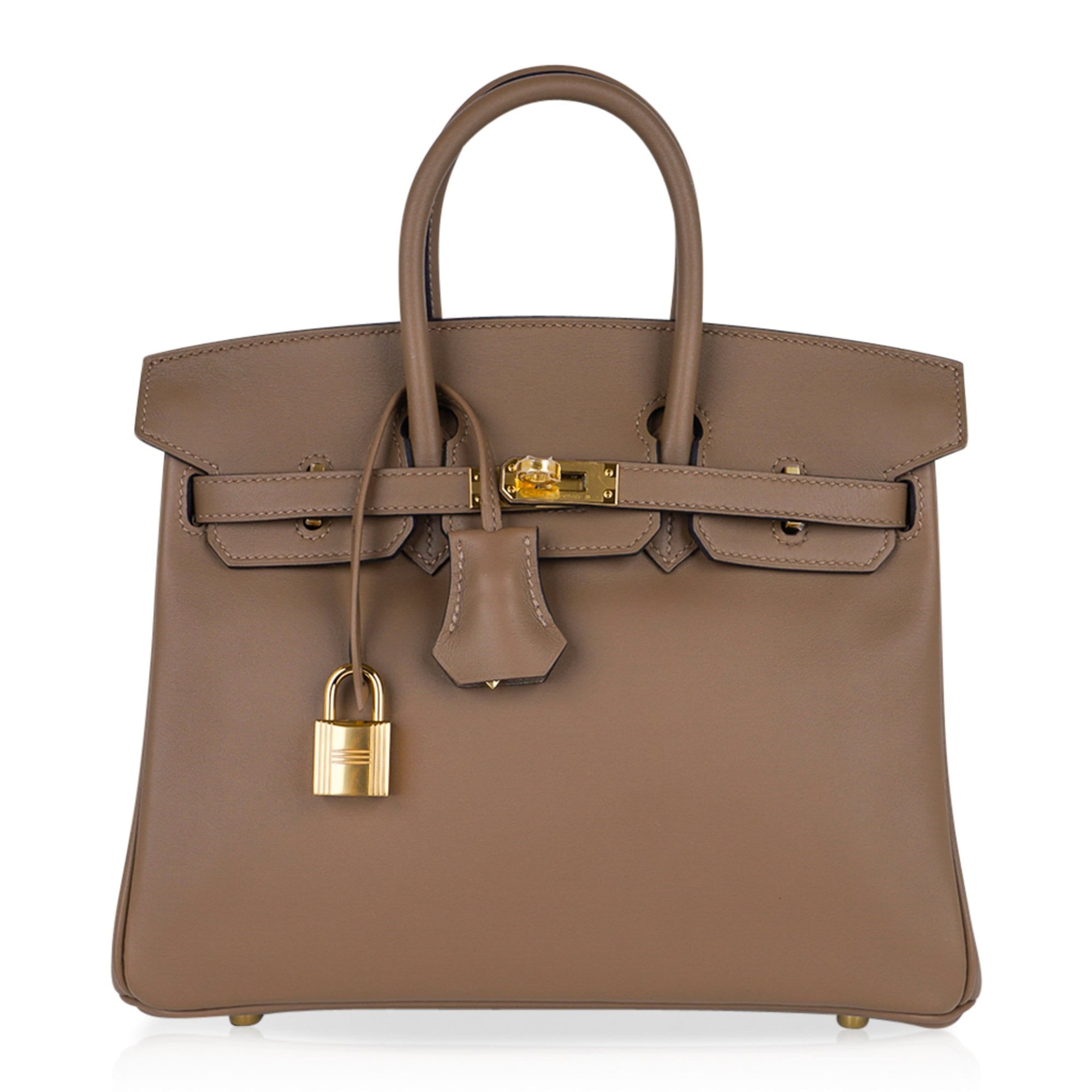 Hermes Birkin 25 Beige De Weimar Veau Jonathan Leder Gold-Hardware