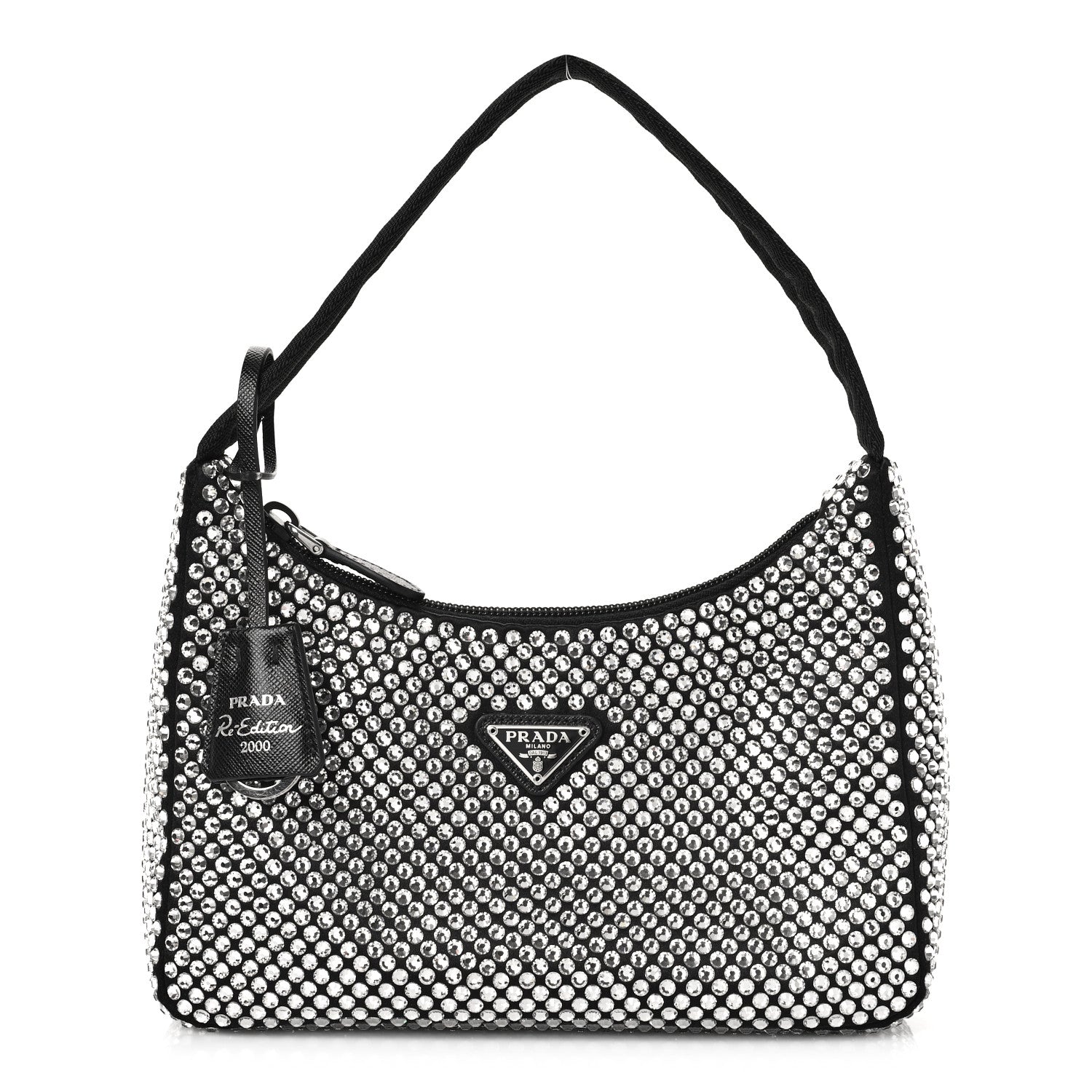 Prada Satin Crystal Emblished Re-edition Handbag