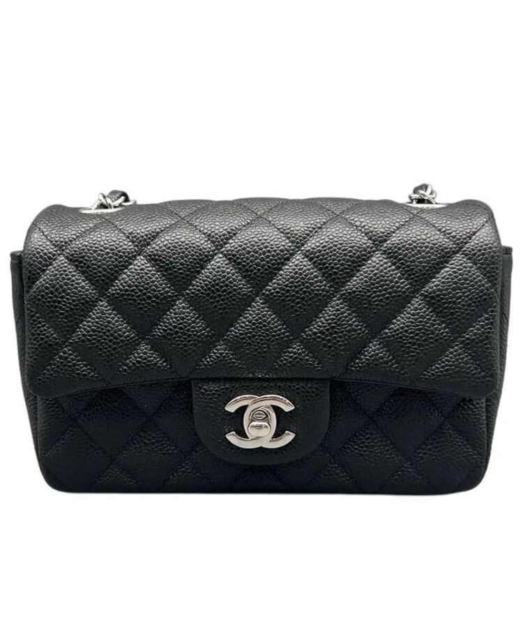 Chanel Classic Crossbody Bag Black in Caviar Leather, Silver hardware -001185DT | Studio Nafay