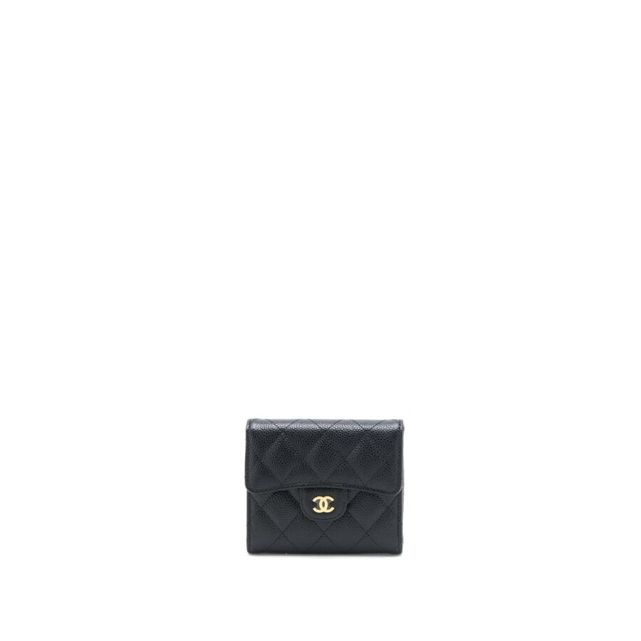 Chanel Classic Compact Wallet Caviar Black LGHW (Microchip) | Studio Nafay