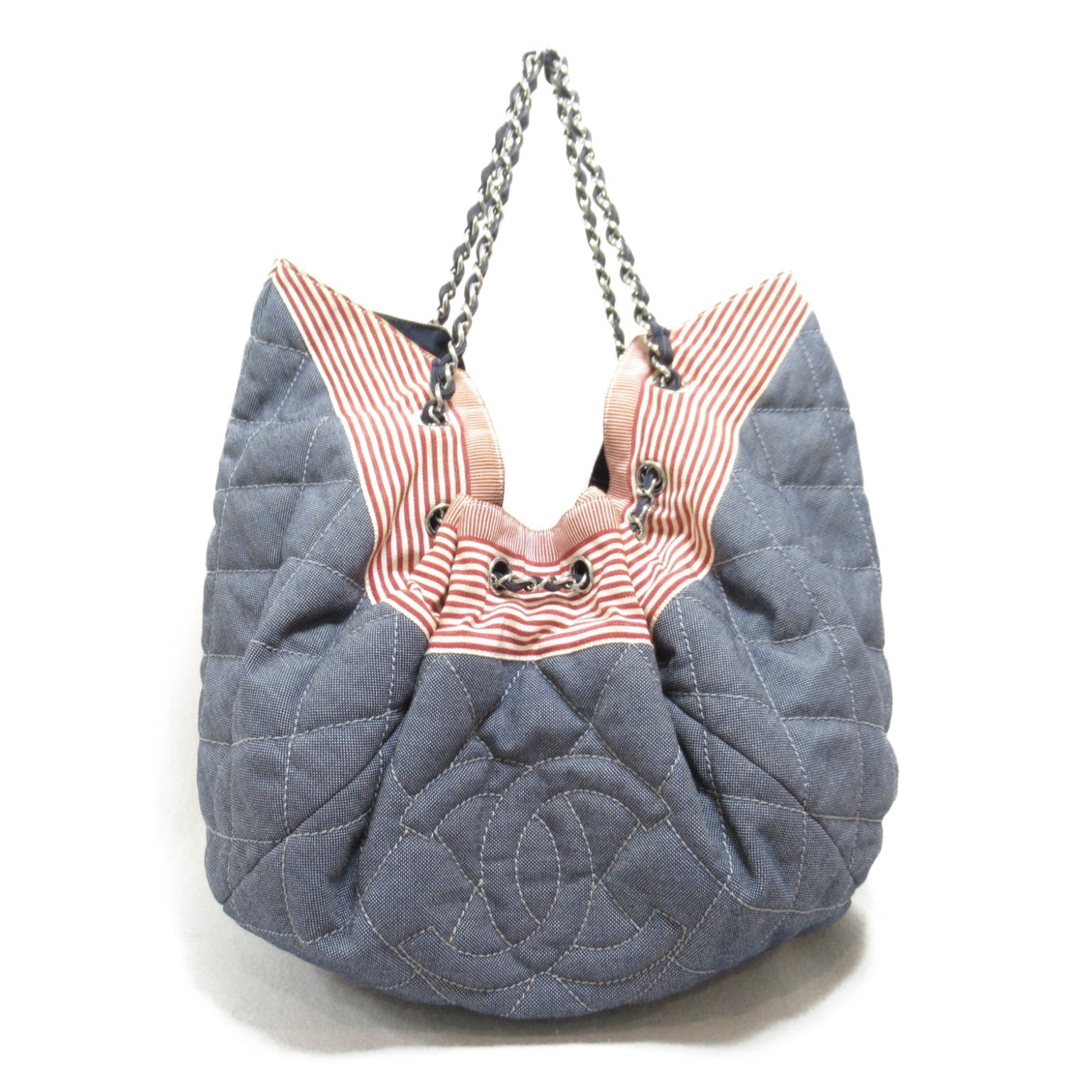 CHANEL CHANEL Coca-Cola GM Bolso de hombro Bolso de hombro Denim Azul Azul índigo/Rojo/Blanco