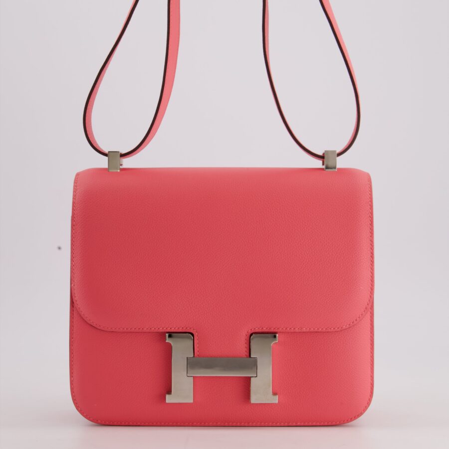 *HOT* Hermes Constance III 24 سلة التسوق in Rose Azalee Evercolour Leather with Palladium Hardware | Studio Nafay
