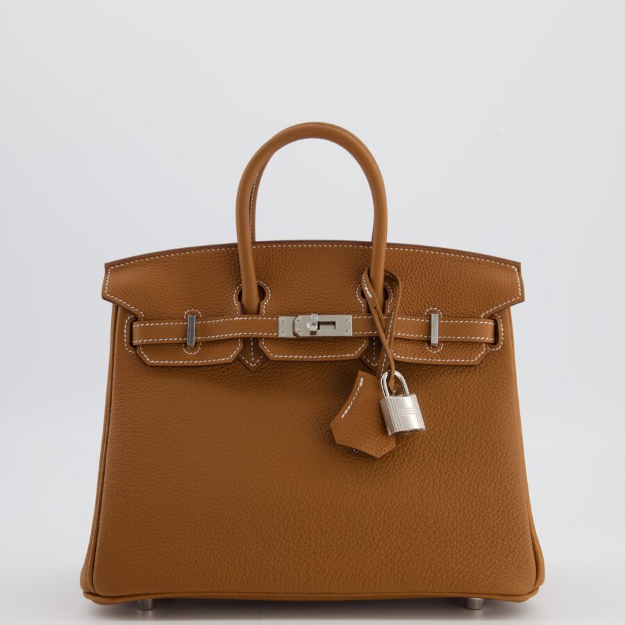 *HOT* Hermes Birkin 25 Retourne سلة التسوق in Gold Togo Leather with Palladium Hardware | Studio Nafay