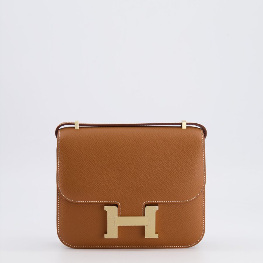 *RARE* Hermes Constance III 18 Miroir Bag in Gold Epsom Leather with Brushed Permabrass Hardware | Studio Nafay