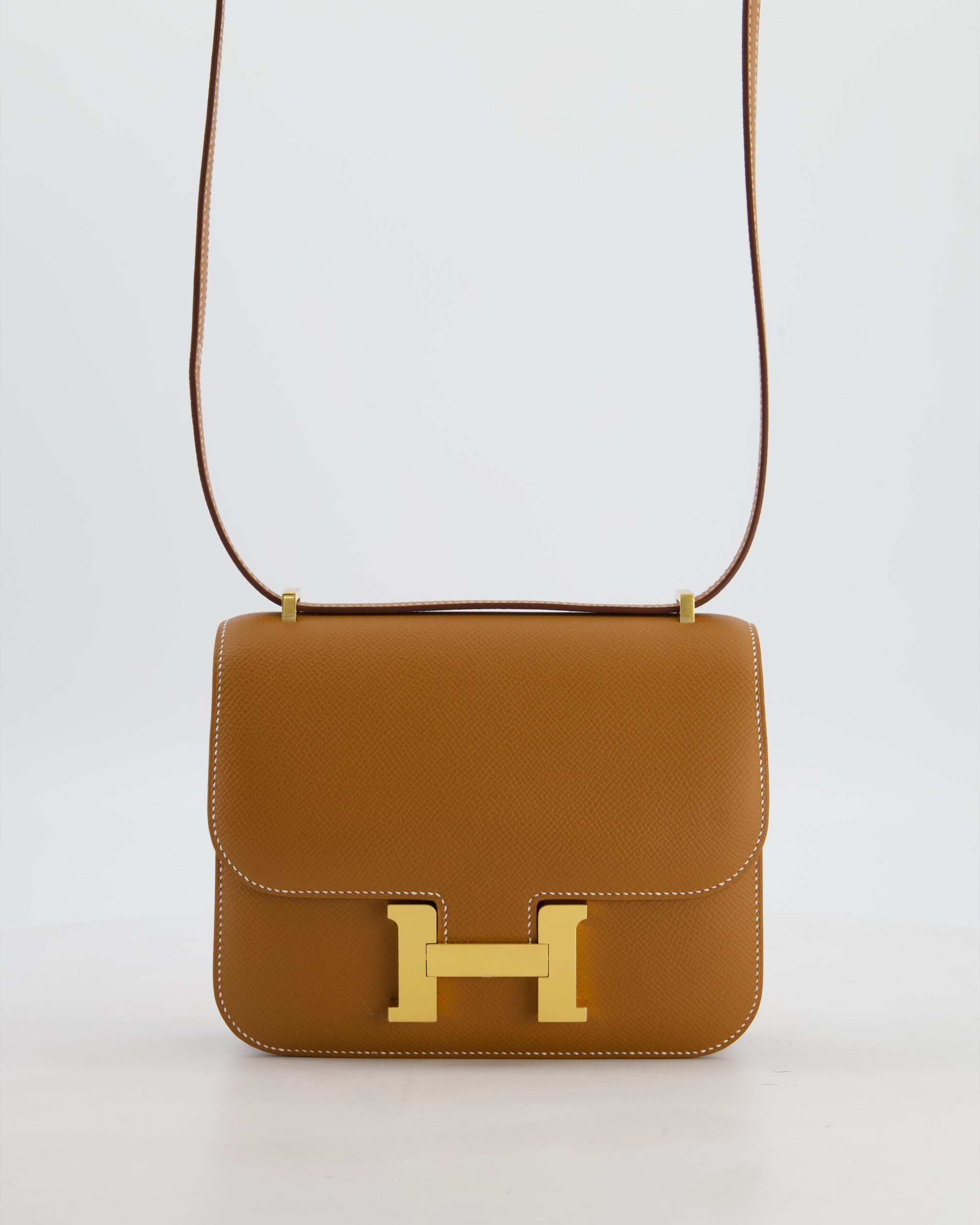 Hermes Mini Constance III Miroir 18 Bag in Gold Epsom Leather with Gold Hardware