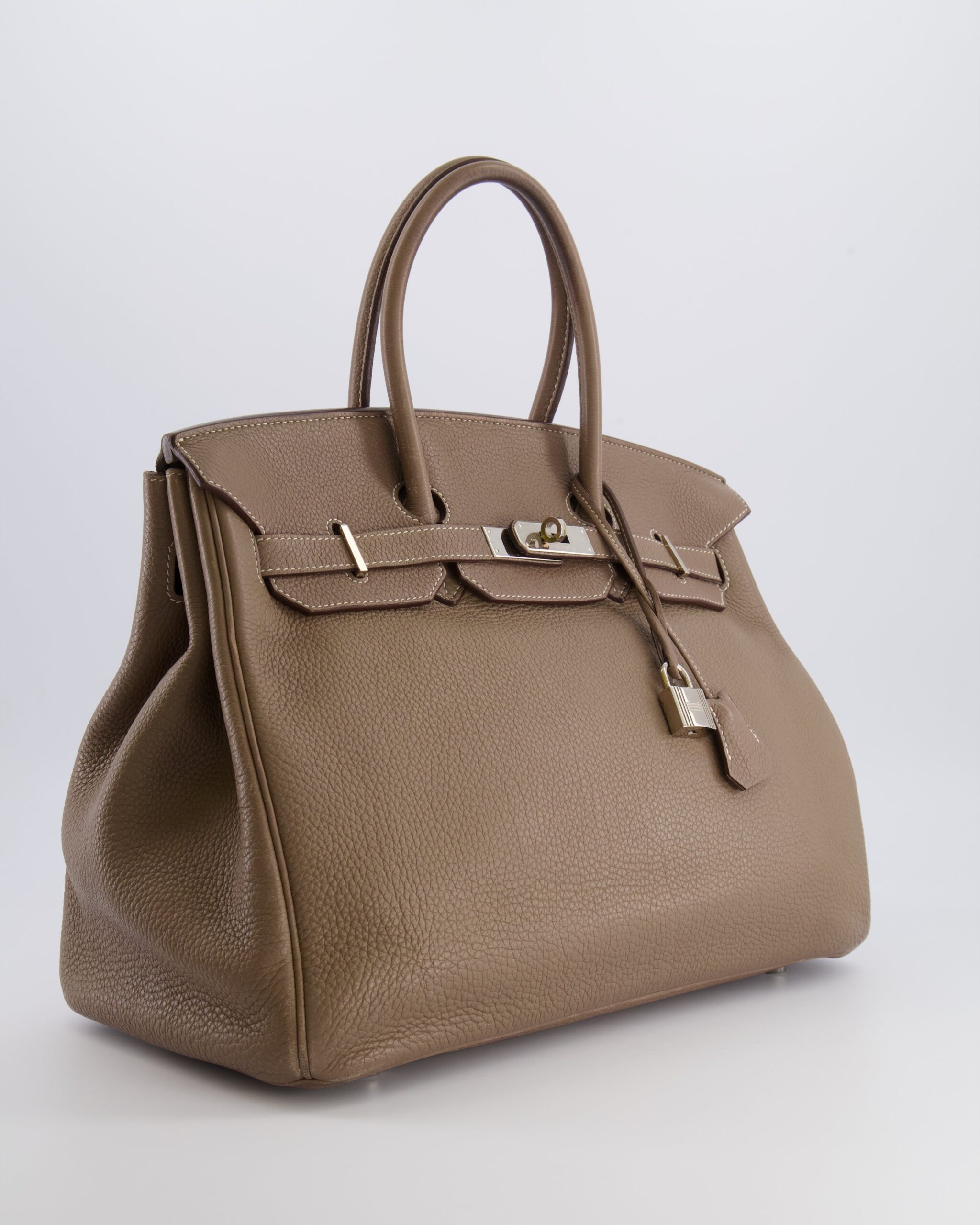 Hermes Birkin 35 Bag in Etoupe Togo Leather with Palladium Hardware