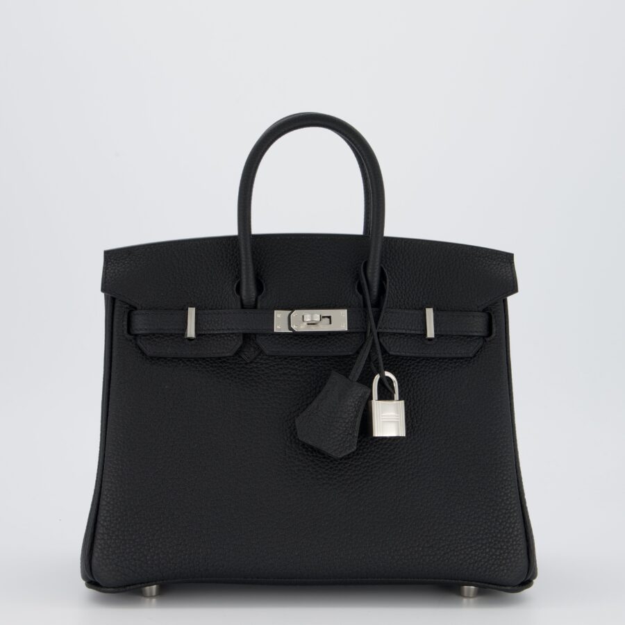 *VERY RARE* Hermes Birkin 25 Retourne Bag in Noir Togo Leather with Palladium Hardware | Studio Nafay