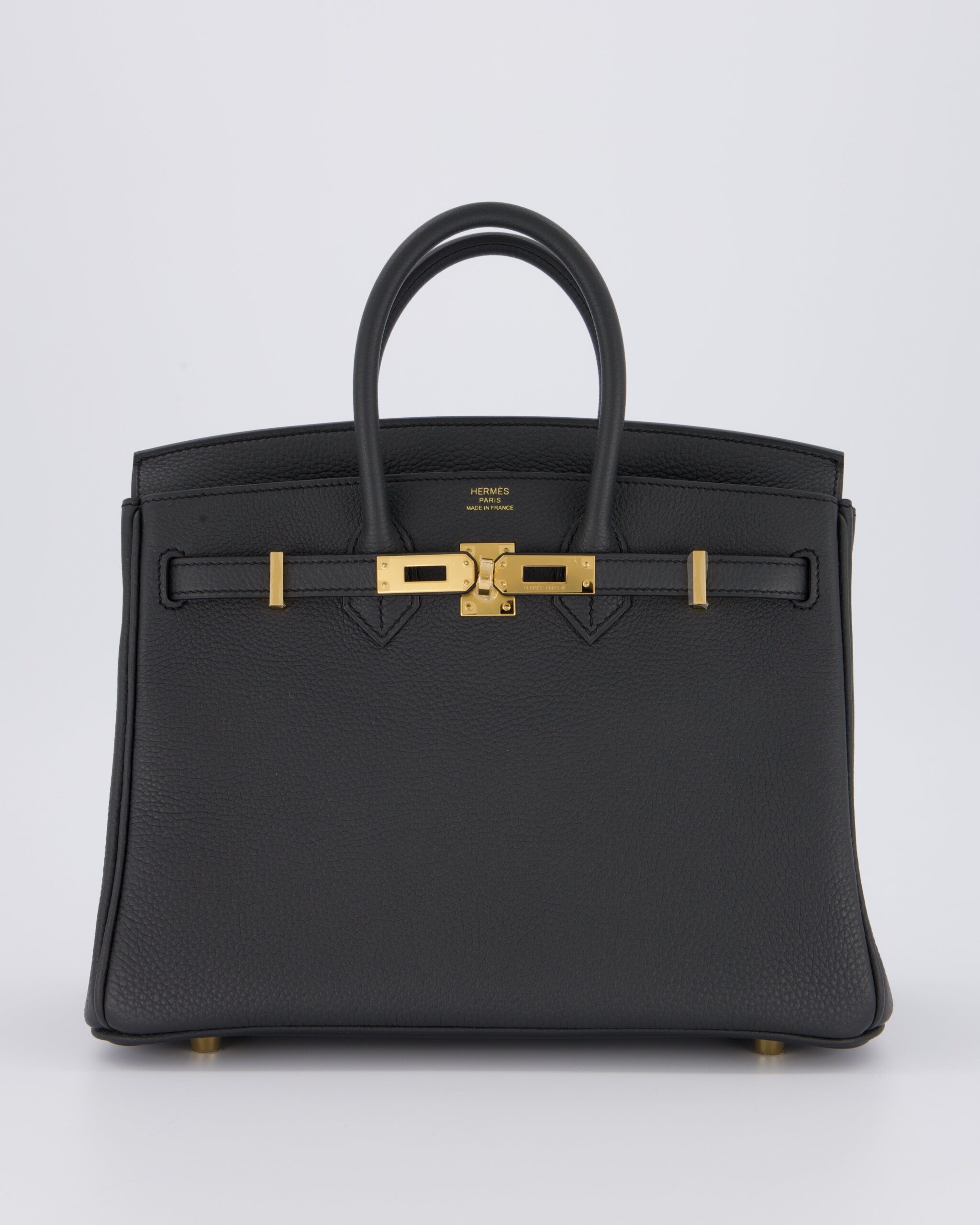*HOT* Hermes Birkin 25 Retourne Bag in Plomb Togo Leather with Gold Hardware