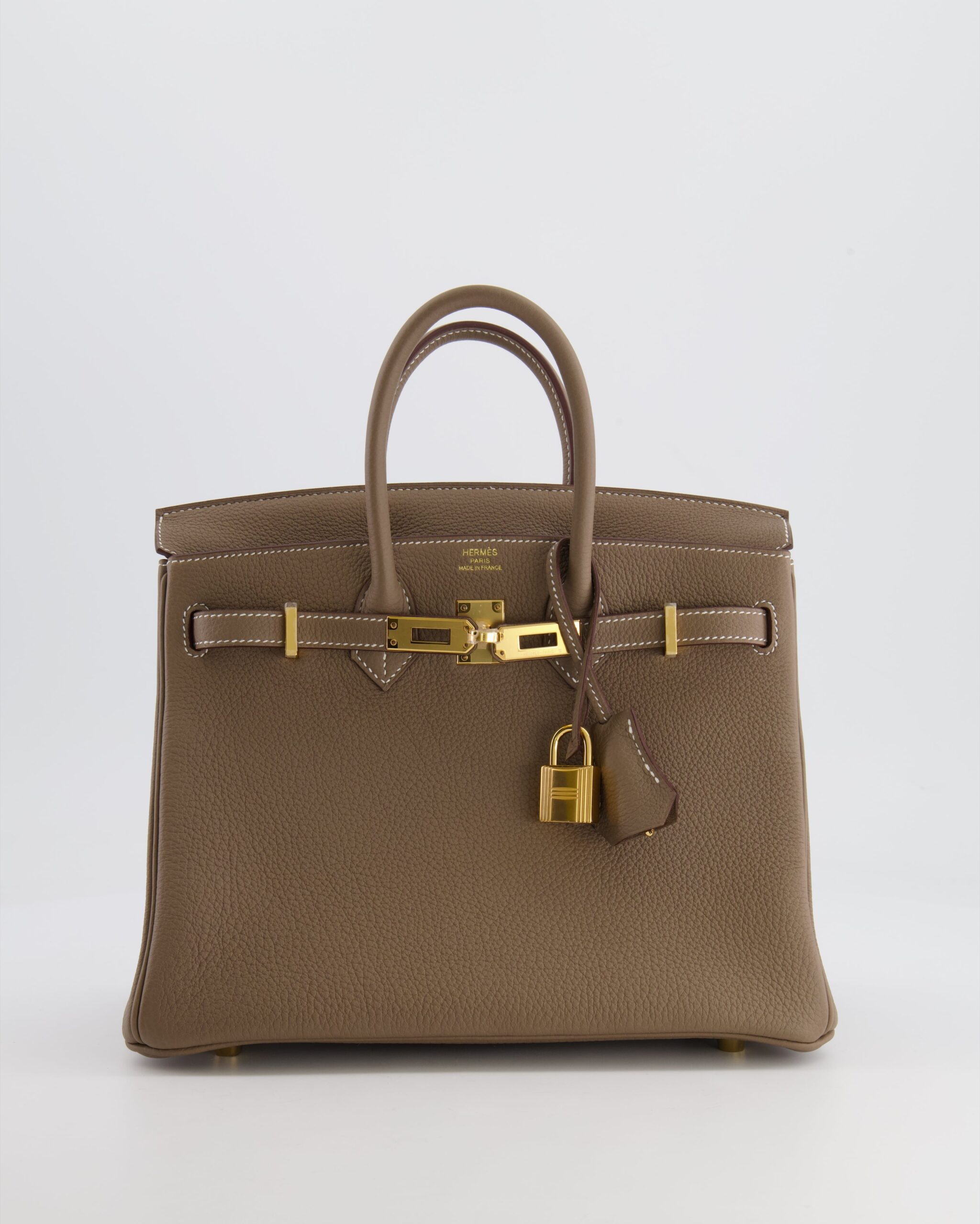*HOT* Hermes Birkin Retourne 25 Bag en cuir Etoupe Togo avec quincaillerie or