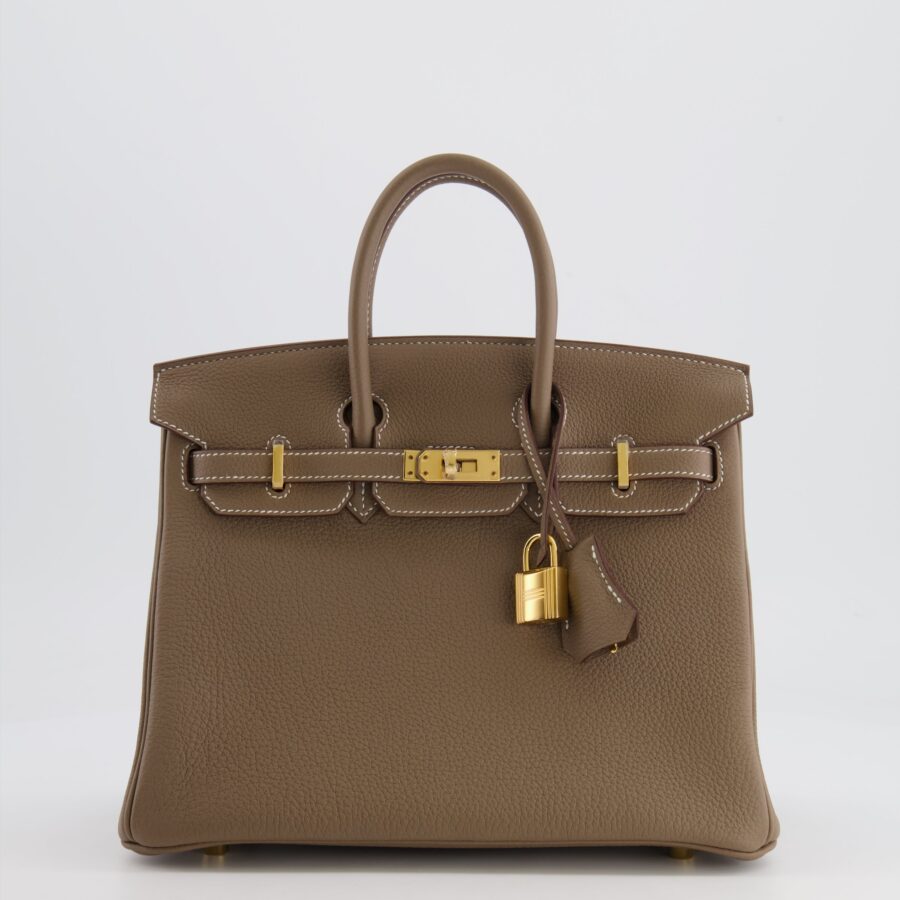 *HOT* Hermes Birkin Retourne 25 سلة التسوق in Etoupe Togo Leather with Gold Hardware | Studio Nafay