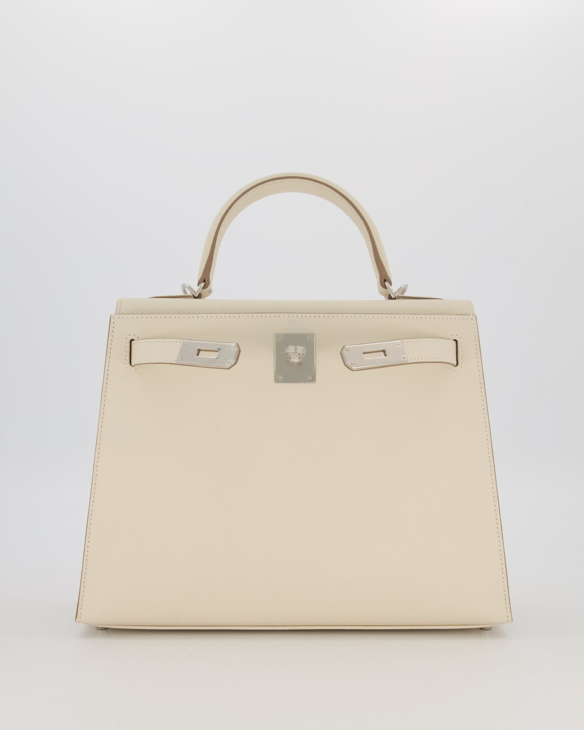 *HOT* Hermes Kelly 28 Sellier Bag in Craie Epsom Leather with Palladium Hardware