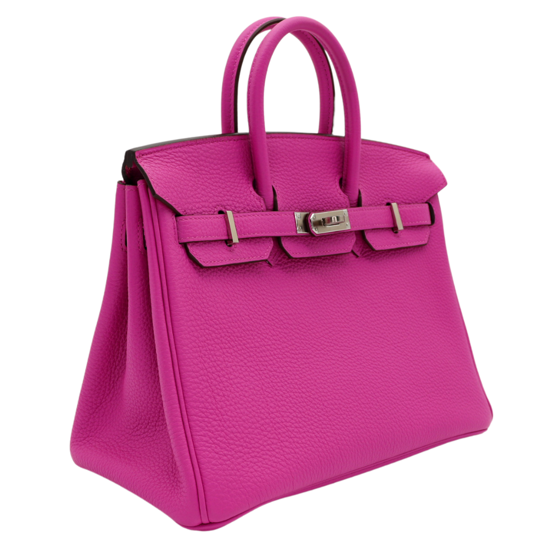 Hermes25cm Birkin Rose Magnolia Togo Leather Palladium Hardware
