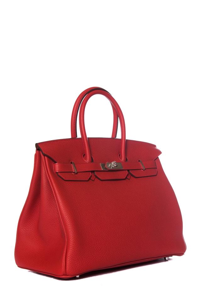Hermesbirkin Togo Geranium Leather Tote