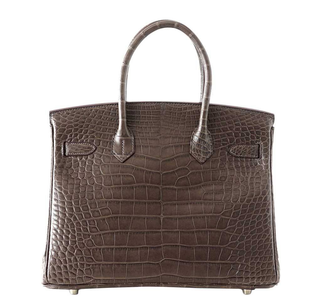 HermesBirkin 30 Gris Elephant Matte Alligator Bag - Product Image 2