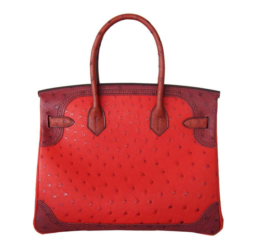 HermesBirkin 30 Ghillies Borsa Tri-Color Rosso - Edizione Limitata