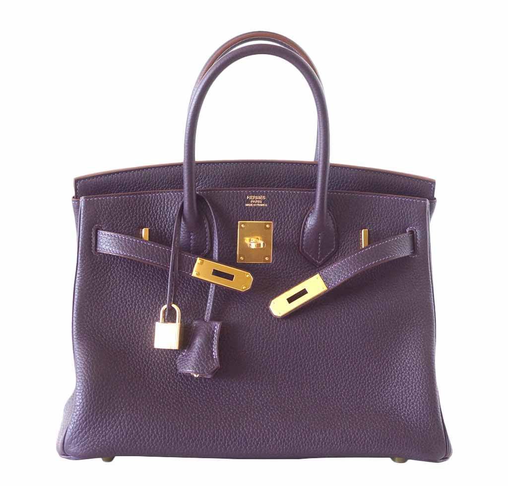 HermesBirkin 30 Raisin Togo Bag GHW - Product Image 2