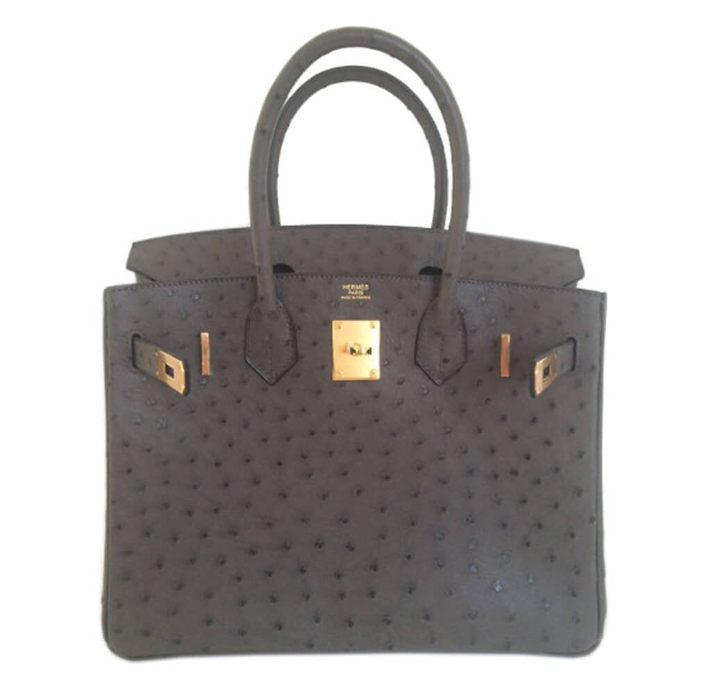 HermesBirkin 30 Ostrich Graphite Bag - Product Image 2