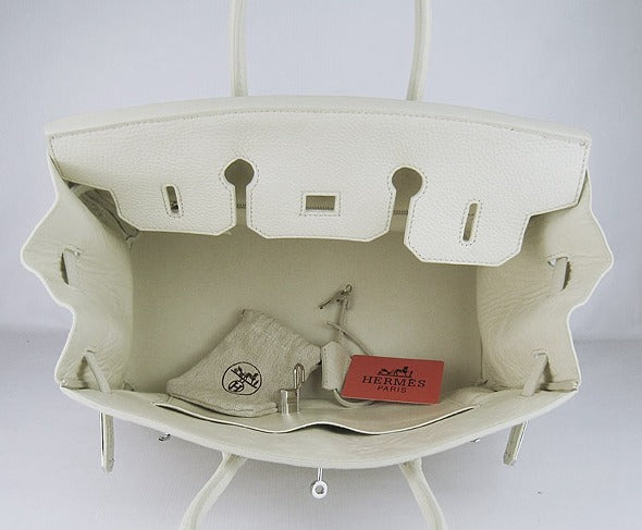 Hermes Birkin 35cm Togo Leather Handbags Beige Silver | Studio Nafay