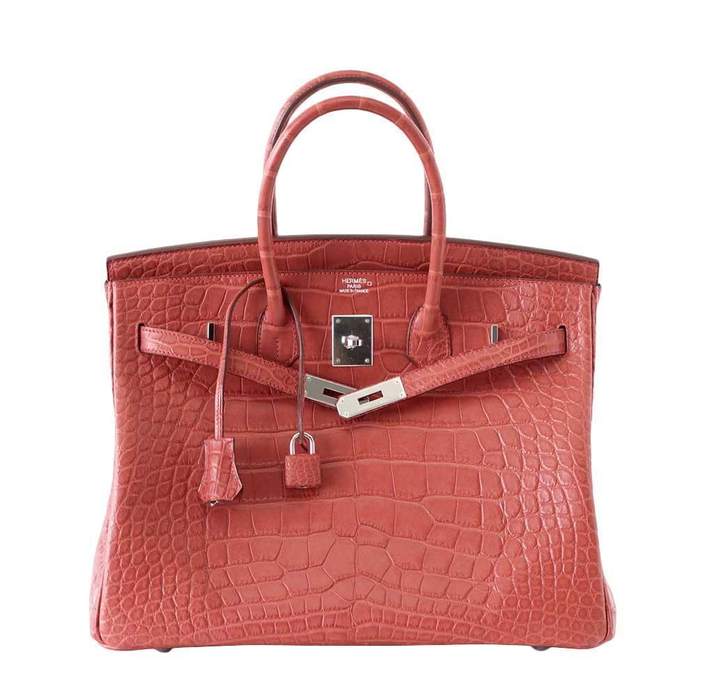 HermesBirkin 35 Alligator Rose Indienne Bag - Product Image 2