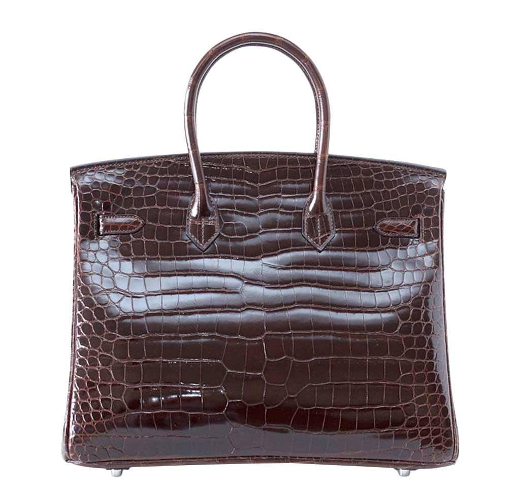 HermesBirkin 35 Chocolate Crocodile Bag - Product Image 2