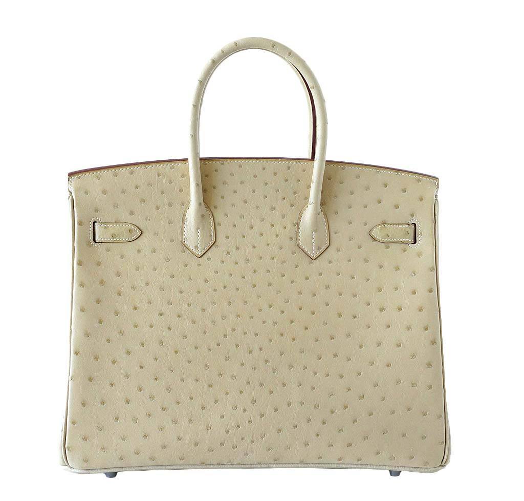 HermesBirkin 35 Ostrich Parchemin Bag PHW - Product Image 2