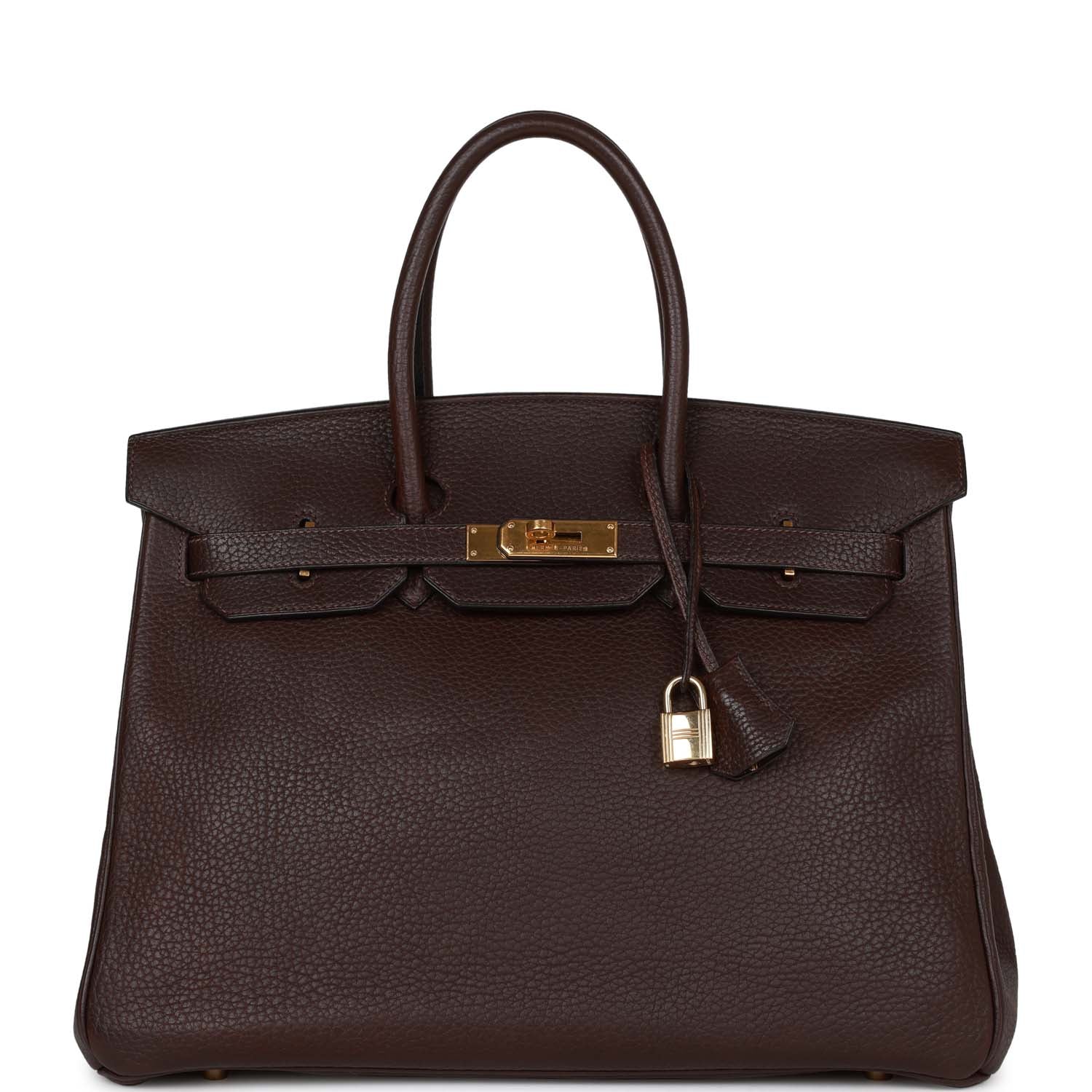Hermes Birkin 35 Marron Fonce Fjord Gold Hardware
