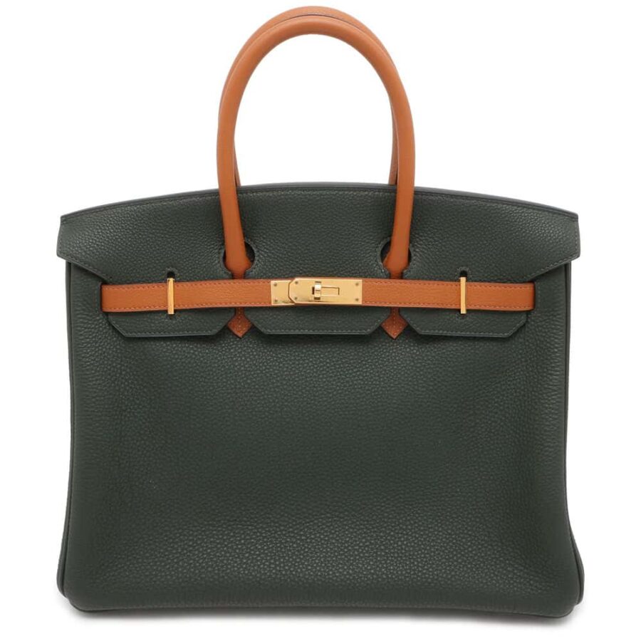 HERMES Birkin Star Mark Vert Fonce/ Gold Togo Leather Size 35 | Studio Nafay