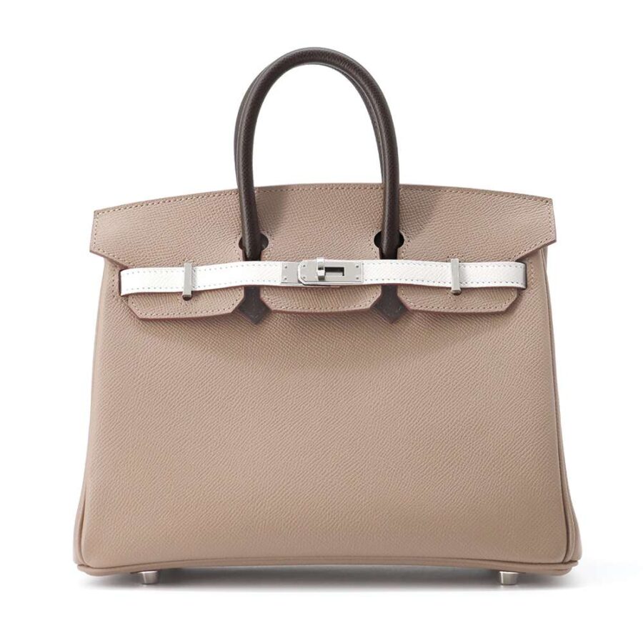 HERMES Birkin tricolor Etoupe/ Grease Pail/ Ebene Epsom Size 25 | Studio Nafay