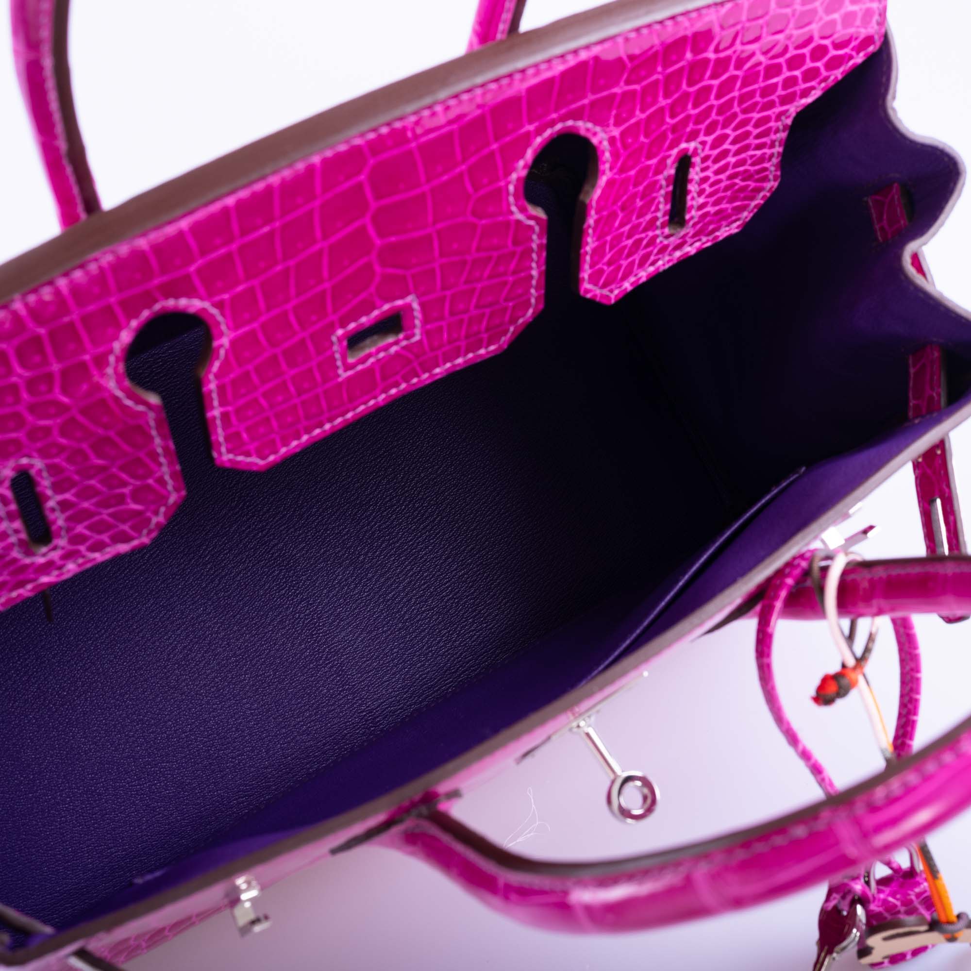 HermesBirkin 30 HSS Rose Scheherazade Porosus Crocodile, Cassis Interior Palladium Hardware - Product Image 2