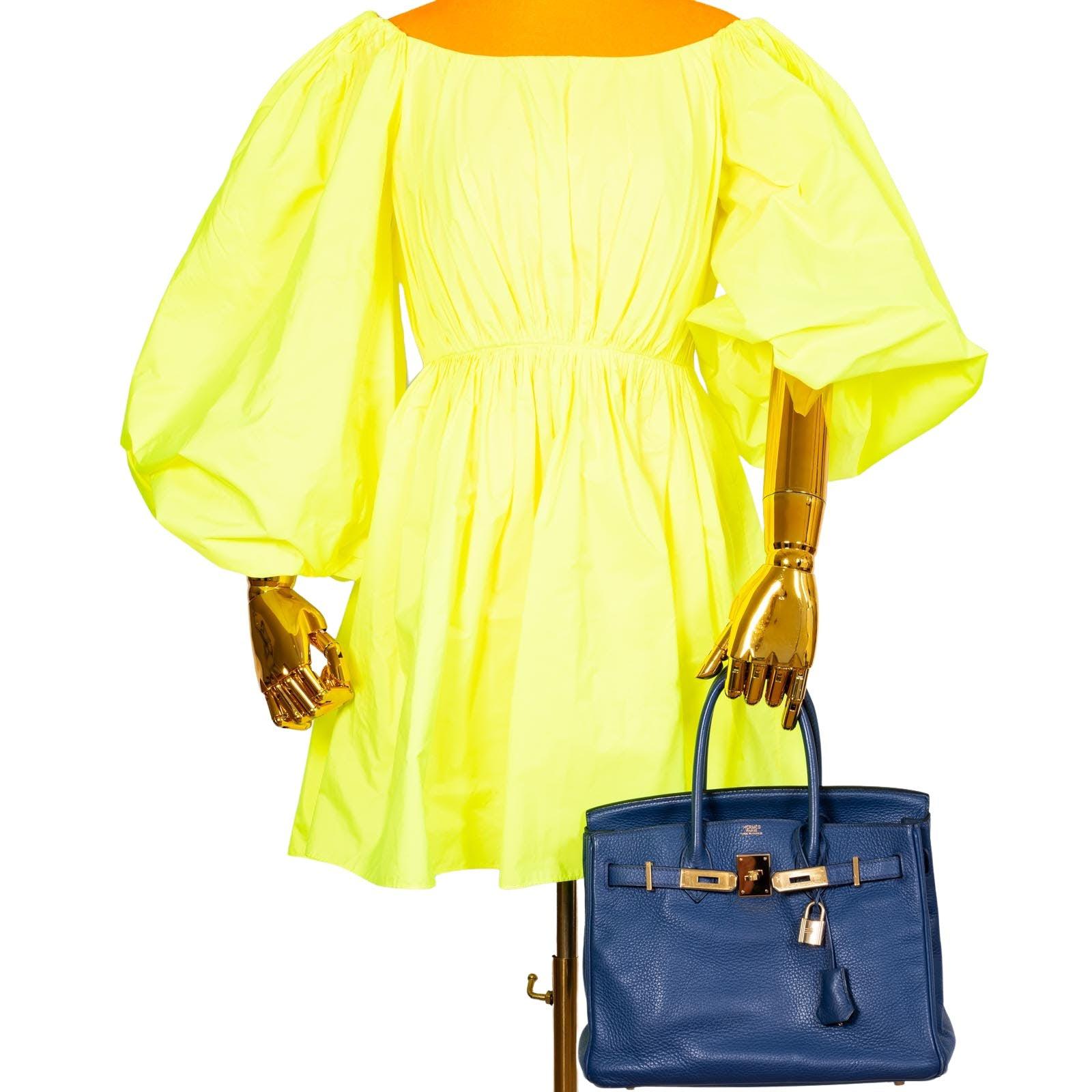 HermesBirkin 30 Blue Brighton Clemence with Gold Hardware