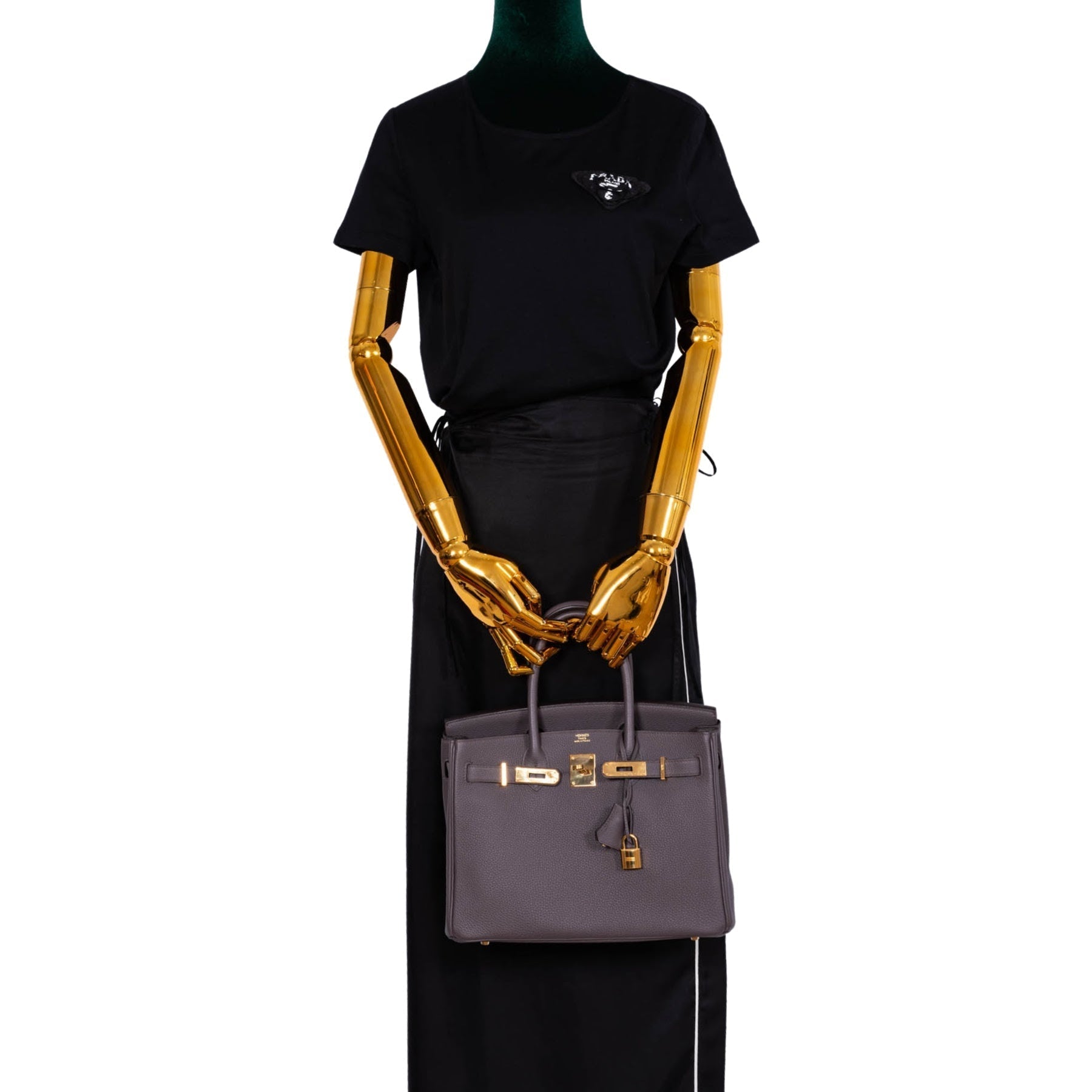 HermesBirkin 30 Etain Togo with Gold Hardware