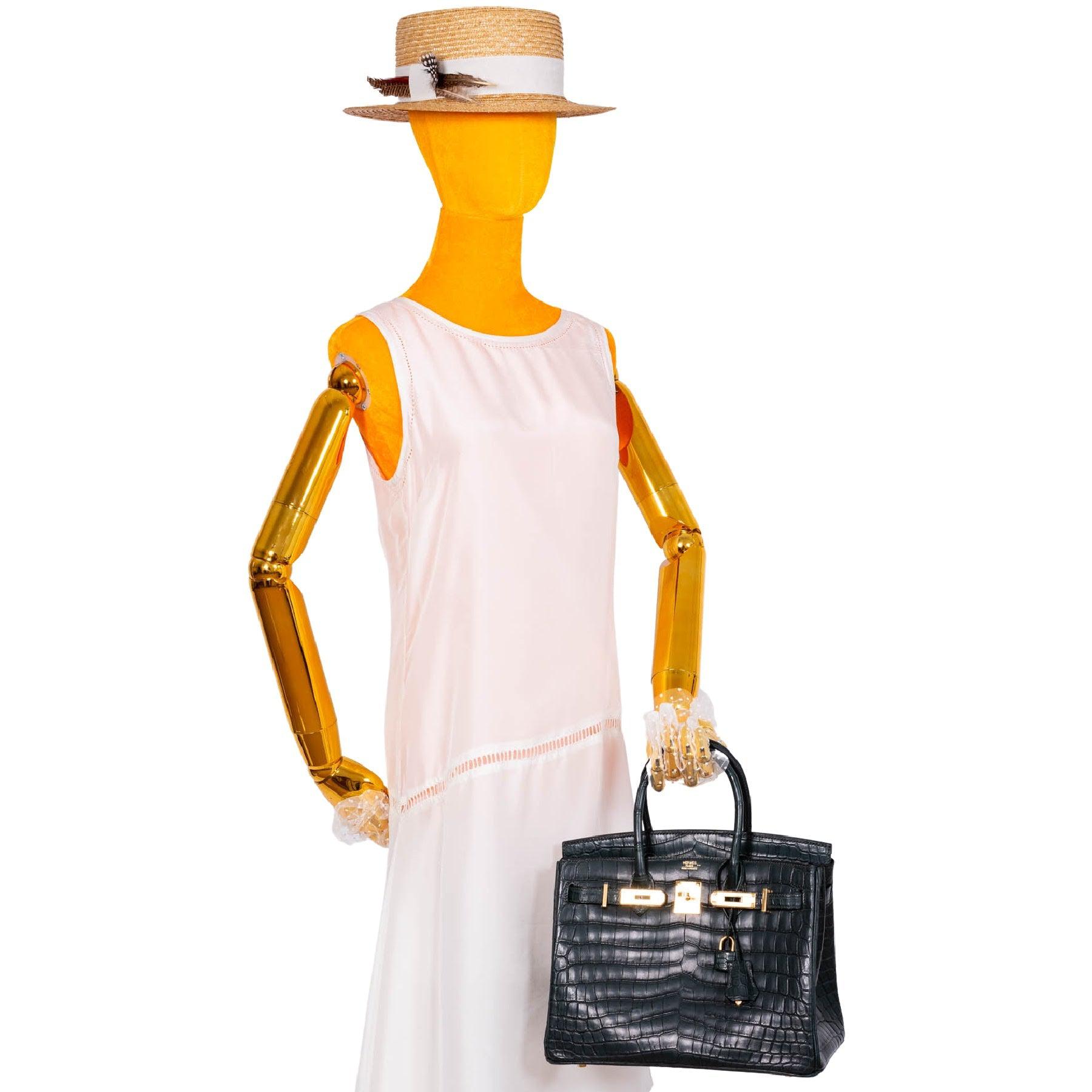 HermesBirkin 30 Vert Foncé Matte Niloticus Crocodile Gold Hardware