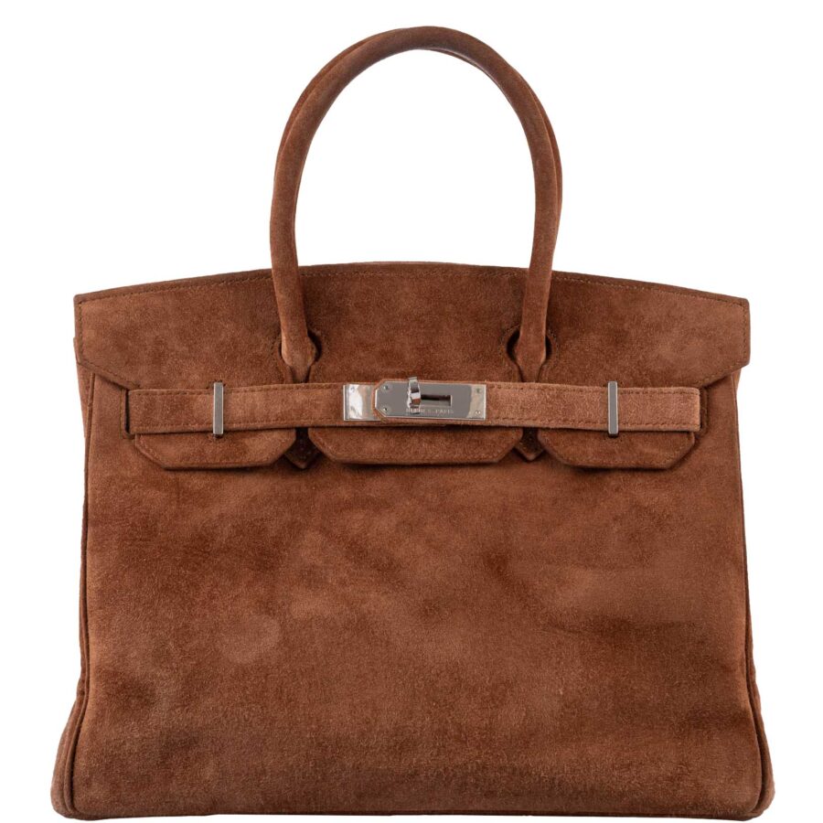HermesBirkin 30 Fauve Doblis Suede Palladium Hardware | Studio Nafay