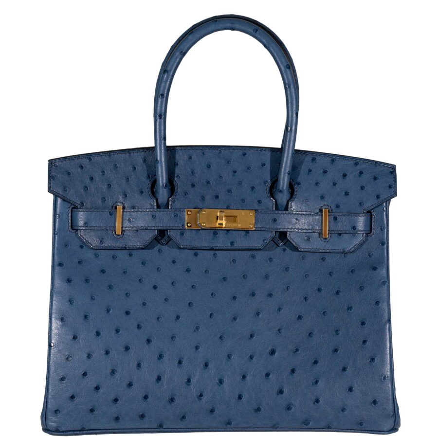HermesBirkin 30 Blue Roi Ostrich Gold Hardware -, Z | Studio Nafay