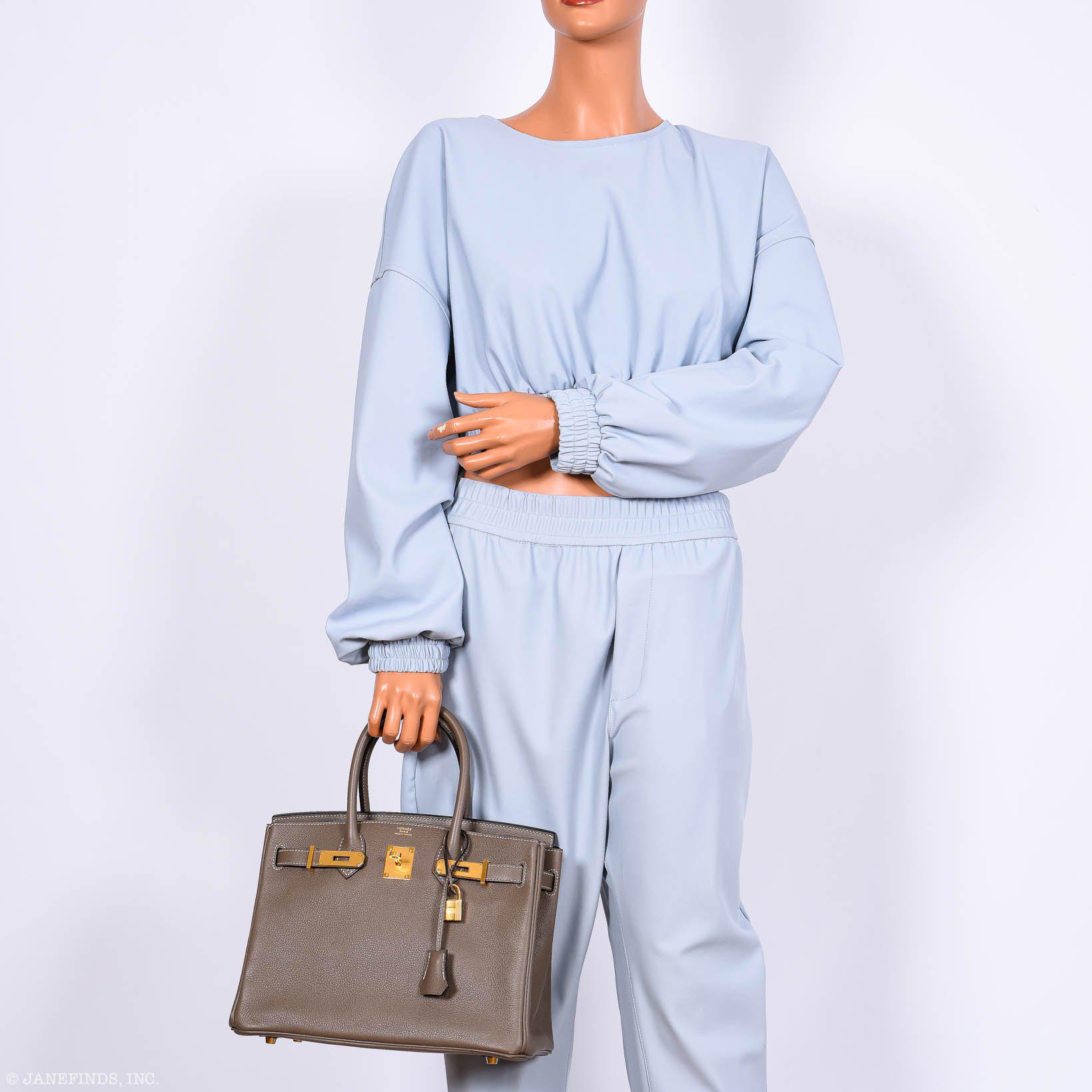 HermesBirkin 30 Etoupe Navillo leather Gold Hardware